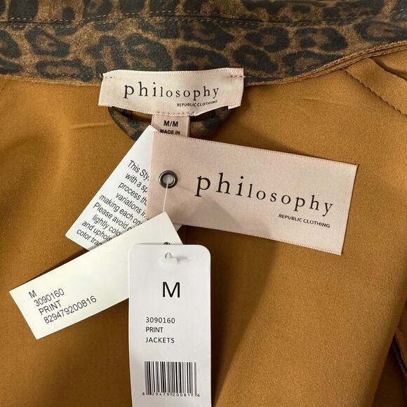 Philosophy Marrakech Marni Leopard Moto Jacket Faux Leather, Brown - Picture 4 of 5